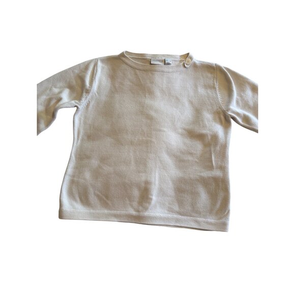 Liz Claiborne Ivory Knit Pullover Sweater Women’s XL 100% Cotton Button Detail - Picture 5 of 14